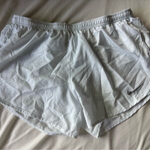 Nike White Women's Athletic Running Shorts with Reflective Swoosh